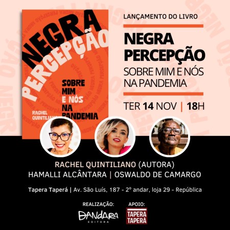 Lançamento do Livro Negra percepção: sobre mim e nós na pandemia
